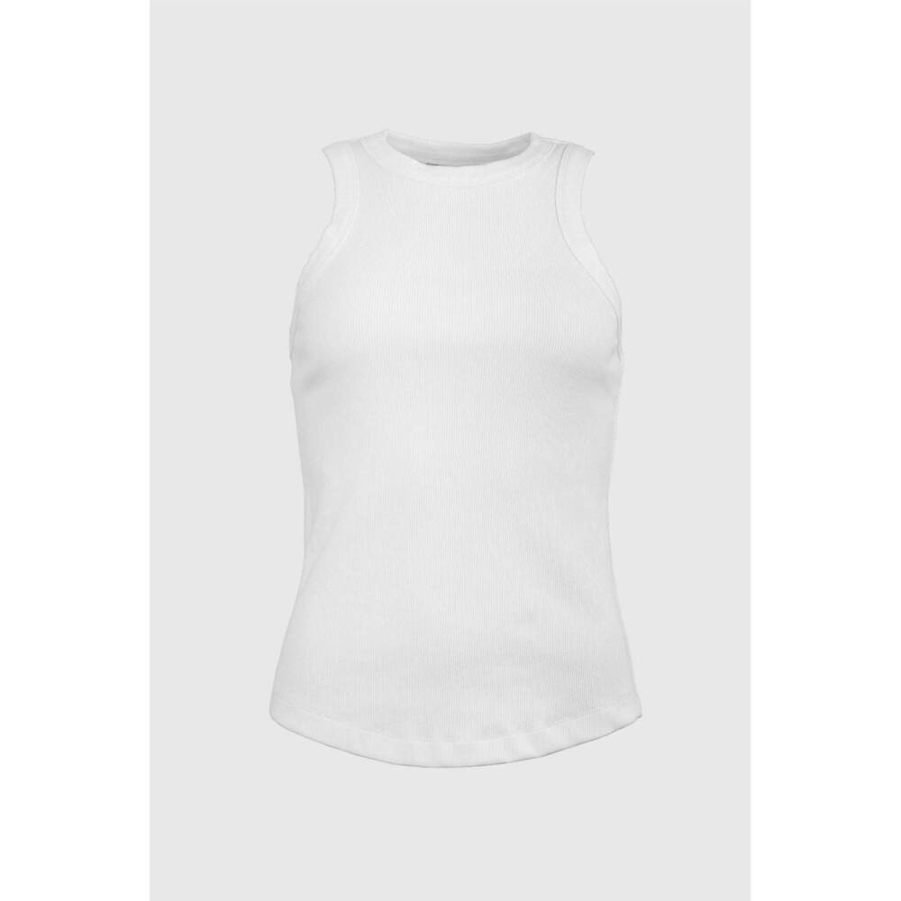 NEW WITHBLACK ribbed tank top in white